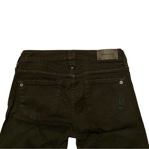 Genetic Denim Waxed Motorcycle Jeans in Black with leg Zippers